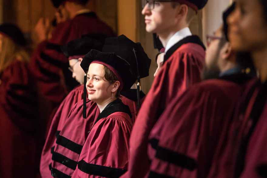 Graduate students at the Division of Humanities Convocation in 2018