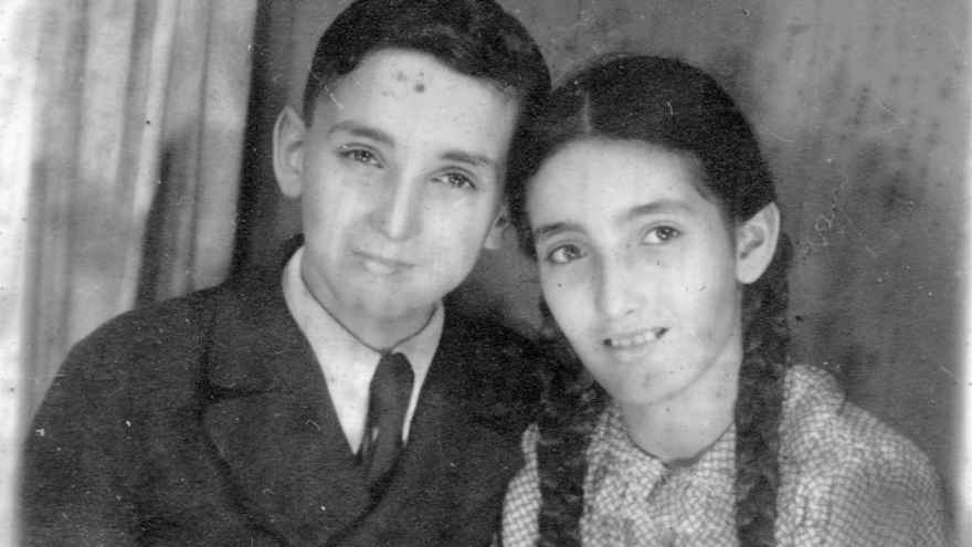 Karin Zacharias (right) and her brother Hans Peter Zacharias, pictured in 1941 on the day of his bar mitzvah in Shanghai.
