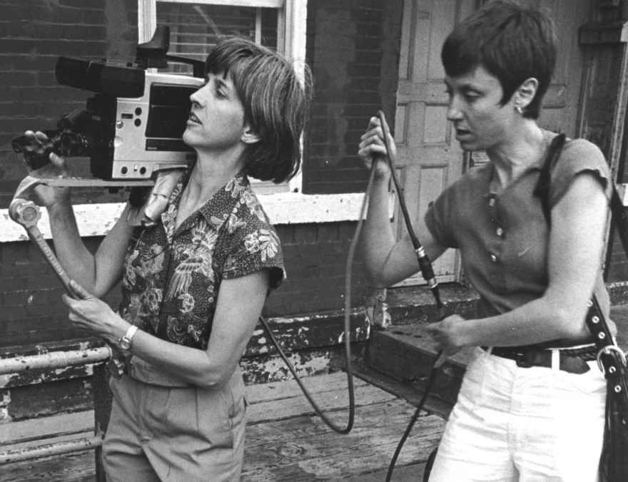 Eleanor Boyer (left) and Karen Peugh shoot some video footage. Photo is courtesy of Eleanor Boyer.