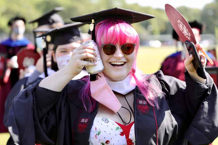 Division of the Humanities graduates celebrated in the sun.