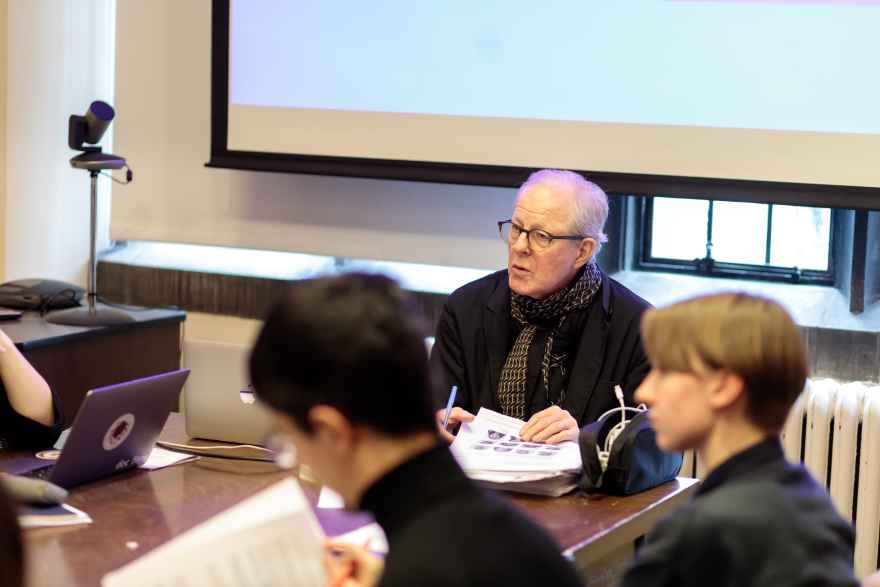 Robert Morrissey, the Benjamin Franklin Professor in the Department of Romance Languages and Literatures, teaching in a classroom