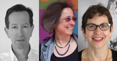 From left to right: Alain Bresson, Jessica Stockholder, Judith Zeitlin