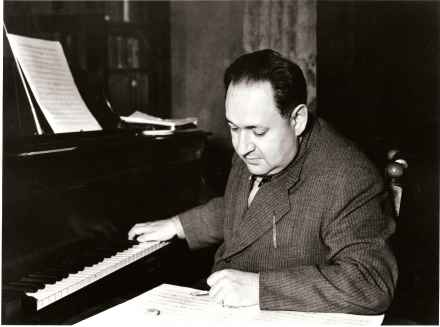 Erich Wolfgang Korngold at work in his studio in 1935