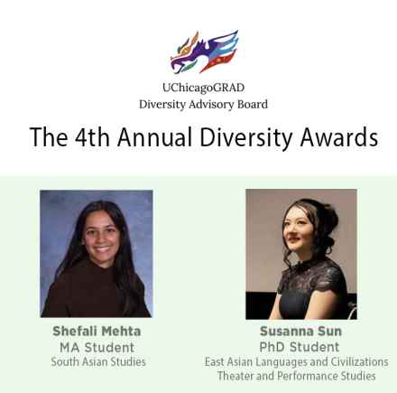 Students Mehta and Sun, Diversity Awardees 2024