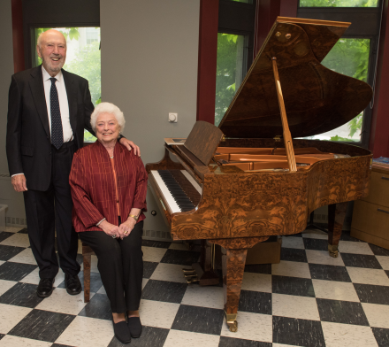 Barbara E. and Richard J. Franke with Bösendorfer piano
